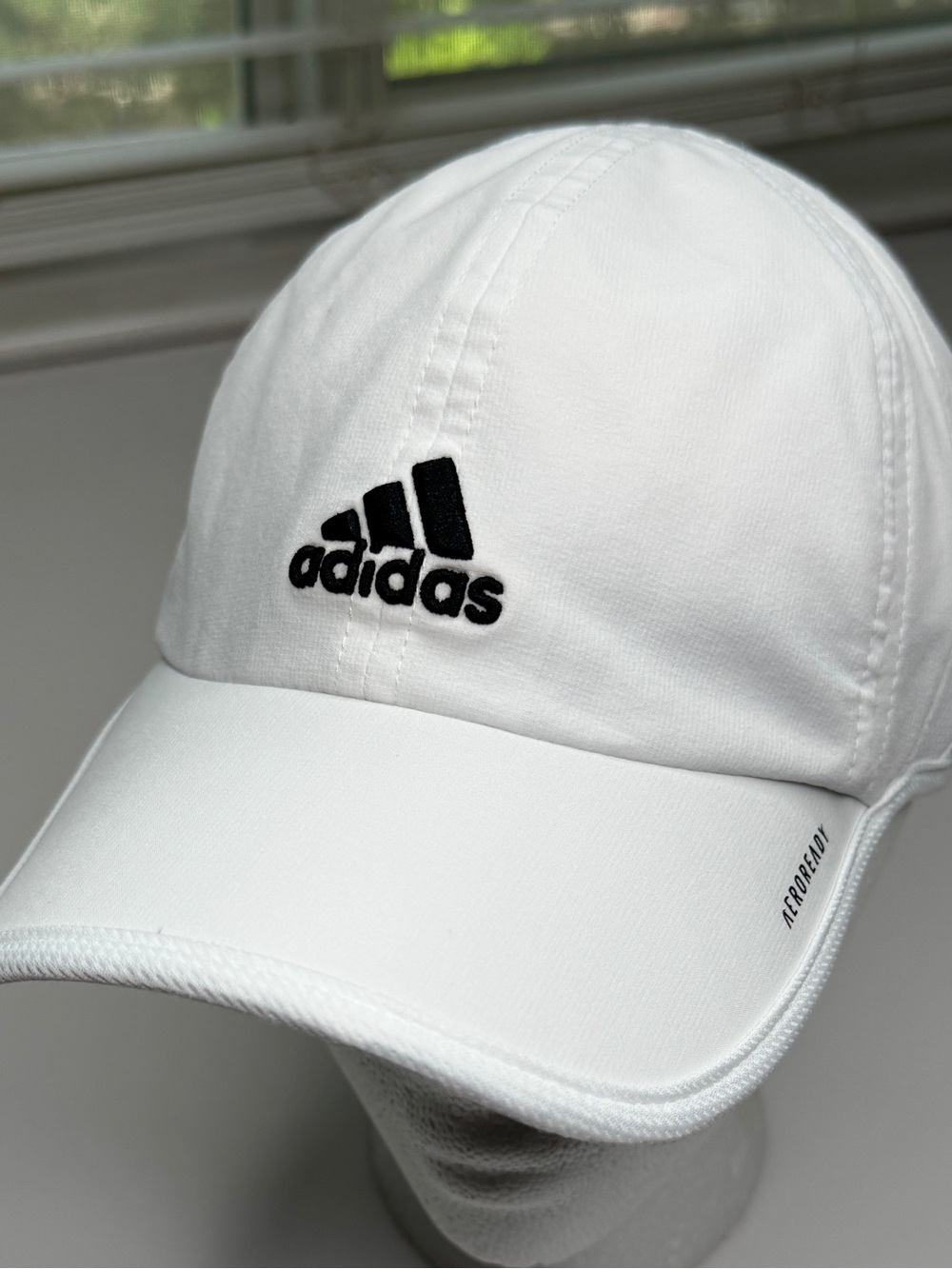 Adidas 3 Stripes Aeroready Strapback Hat White One Size Embroidered